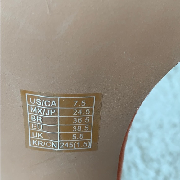 Coral suede strappy block heel sandals - Picture 5 of 6